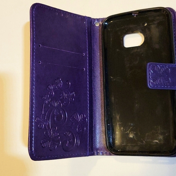 HTC 10 phone case wallet style purple New - Picture 6 of 7